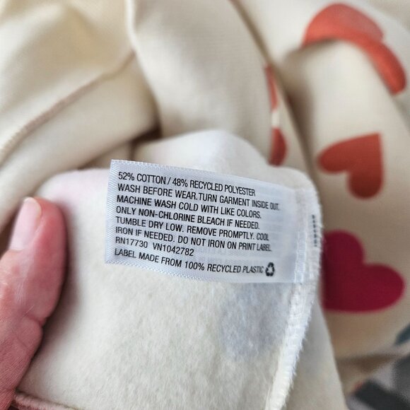 Cat & Jack Girls Heart Print Hoodie Jacket Size XL Plus (14)  Zip-Up Warm Soft - Picture 10 of 10